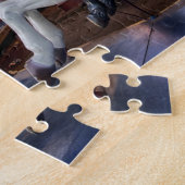 カラフルな回転木馬の馬およびメリー円形行きます ジグソーパズル (側面)