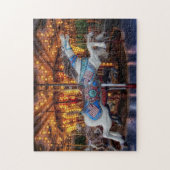 カラフルな回転木馬の馬およびメリー円形行きます ジグソーパズル (縦)