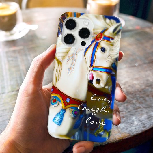 カラフルな回転木馬の馬の写真 ライブ 笑 愛 Case-Mate iPhoneケース