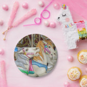 カラフルな回転木馬の馬 ペーパープレート (パーティー)