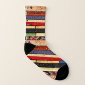 カラフルな図書館の本抽象的なパターンソックス ソックス (左内側)