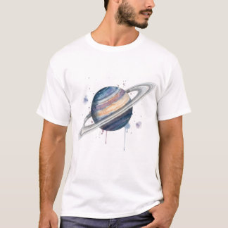 カラフルな土星 Tシャツ