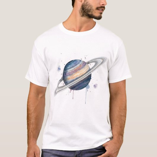 カラフルな土星 Tシャツ (正面)