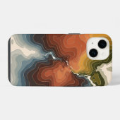 カラフルな地形図プリント iPhoneケース (裏面横)