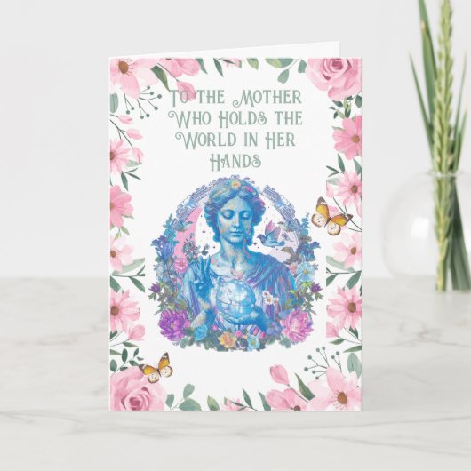 カラフルな地球の母のイラスト シーズンカード (正面)