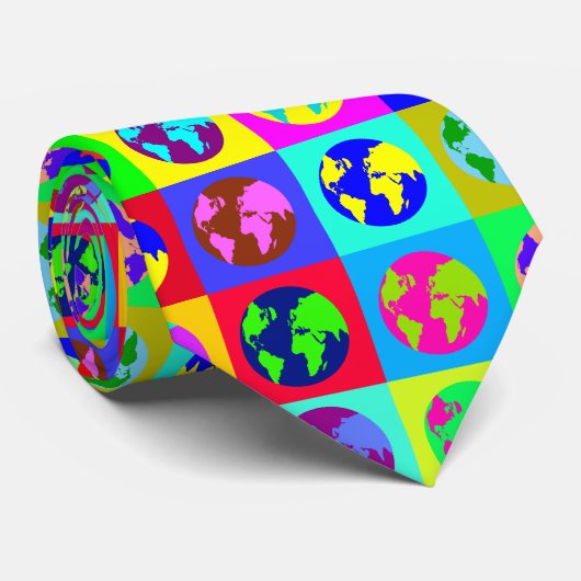 カラフルな地球 ネクタイ (ロール)