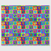 カラフルな地球 ラッピングペーパー (フラット)