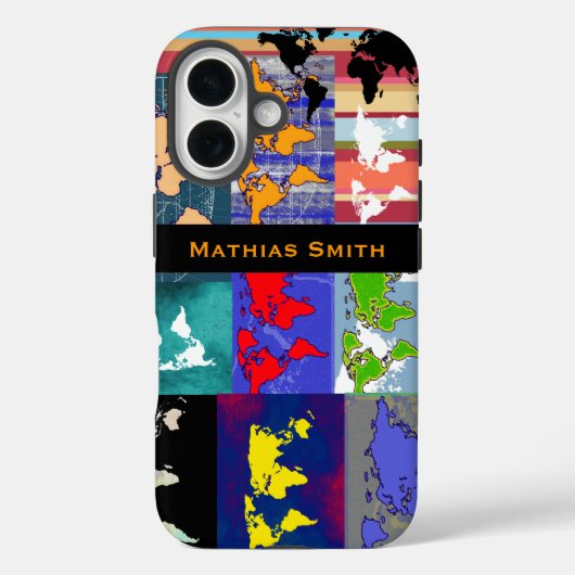 カラフルな地理混合世界地図 Case-Mate iPhoneケース (裏面)