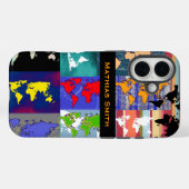 カラフルな地理混合世界地図 Case-Mate iPhoneケース (裏面 (横))