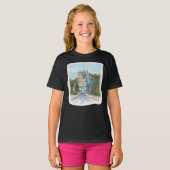 カラフルな城のイラスト Tシャツ (正面フル)