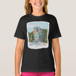 カラフルな城のイラスト Tシャツ