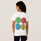 カラフルな基本的な数学記号のイラスト" Tシャツ (裏面フル)