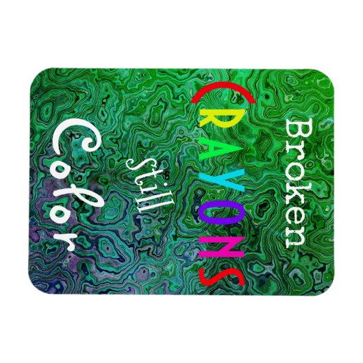 カラフルな壊されたクレヨンはまだ着色します磁石3"をx4 " マグネット (横)