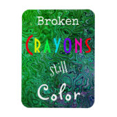 カラフルな壊されたクレヨンはまだ着色します磁石3"をx4 " マグネット (縦)