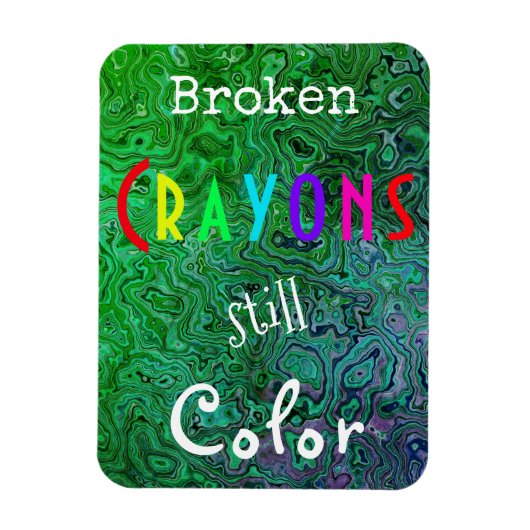 カラフルな壊されたクレヨンはまだ着色します磁石3"をx4 " マグネット (縦)