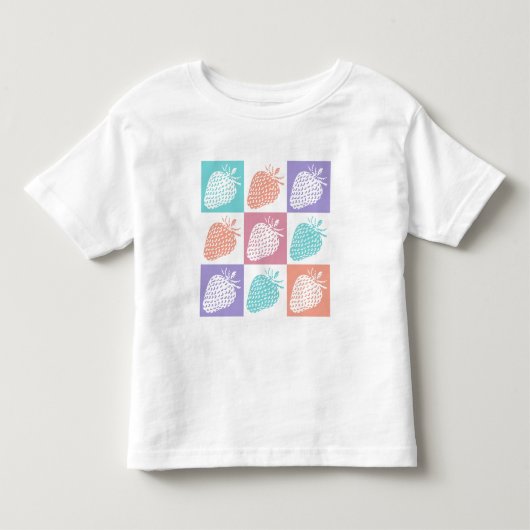 カラフルな夏のイチゴ トドラーTシャツ (正面)