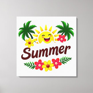 カラフルな夏のウォールアート キャンバスプリント