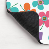 カラフルな夏のデイジーの破裂音のお洒落なおもしろいパターン マウスパッド (コーナー)