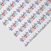 カラフルな夏のビーチ小屋パターン 薄葉紙 (詳細)