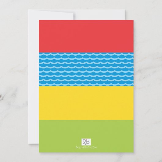 カラフルな夏のプールパーティー 招待状 (裏面)