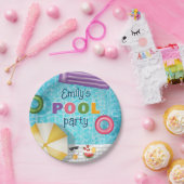 カラフルな夏のプールパーティ ペーパープレート (パーティー)