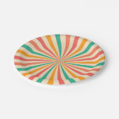 カラフルな夏のレトロの日が差すこと ペーパープレート (アングル)