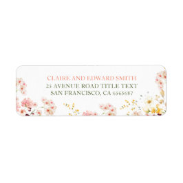 カラフルな夏のワイルドフラワー・キュート ラベル