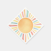 カラフルな夏の太陽 スタンダードカクテルナプキン (角)