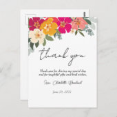 カラフルな夏の花のブライダルシャワーお礼 ポストカード (正面/裏面)
