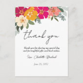 カラフルな夏の花のブライダルシャワーお礼 ポストカード (正面)