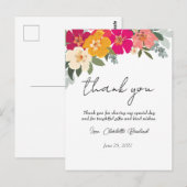 カラフルな夏の花のブライダルシャワーのお礼 ポストカード (正面/裏面)
