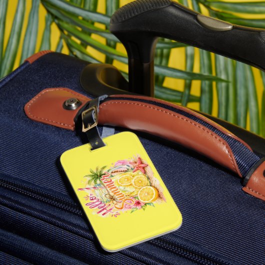 カラフルな夏の荷物タグ ラゲッジタグ (正面インサイチュ1)