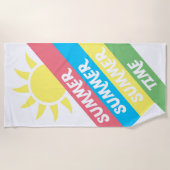 カラフルな夏時間の日光は縞で飾り、 ビーチタオル (正面)