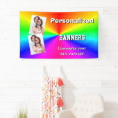 カラフルな多彩の明るい虹 横断幕 (インサイチュ)