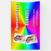 カラフルな多彩の明るい虹 横断幕 (縦)