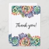 カラフルな多肉植物をありがとう 招待状 (正面/裏面)