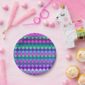 カラフルな多色の人魚の誕生日パーティー ペーパープレート (パーティー)