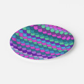 カラフルな多色の人魚の誕生日パーティー ペーパープレート (アングル)