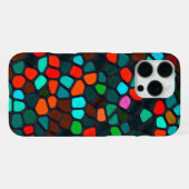 カラフルな多色モザイク柄 iPhoneケース (裏面横)