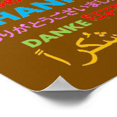 カラフルな多言語の感謝メッセージ ポスター (角)