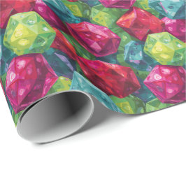 カラフルな多面体サイコロ D&D ゲーム ラッピングペーパー