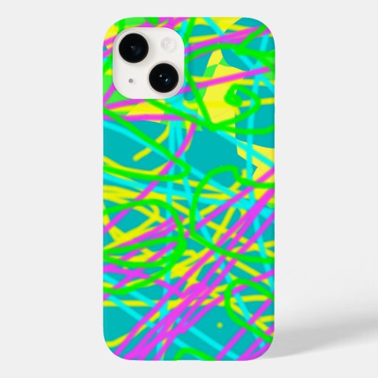 カラフルな夢の落書きパターン 芸術的な表現 Case-Mate iPhoneケース (裏面)