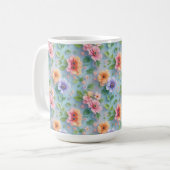 カラフルな大きな紙の花 コーヒーマグカップ (正面左)