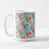 カラフルな大きな紙の花 コーヒーマグカップ (左)