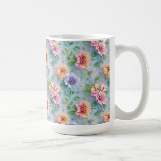 カラフルな大きな紙の花 コーヒーマグカップ (右)