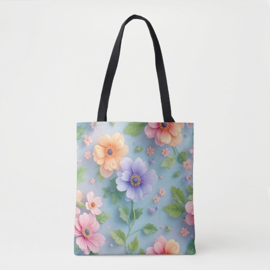 カラフルな大きな紙の花 トートバッグ (正面)