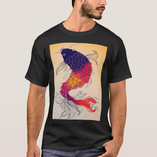カラフルな大きな魚 Tシャツ (正面)