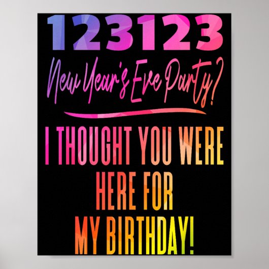 カラフルな大晦日 誕生日パーティー 123123 と ポスター (正面)
