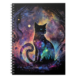 カラフルな天体の猫たち宇宙へ ノートブック