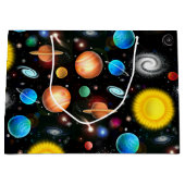 カラフルな天文学の宇宙のギフトバッグ ラージペーパーバッグ (正面)